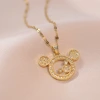 The female Internet celebrity Mickey's versatile double-layer style diamond-encrusted Instagram niche accessory collarbone chain details Picture